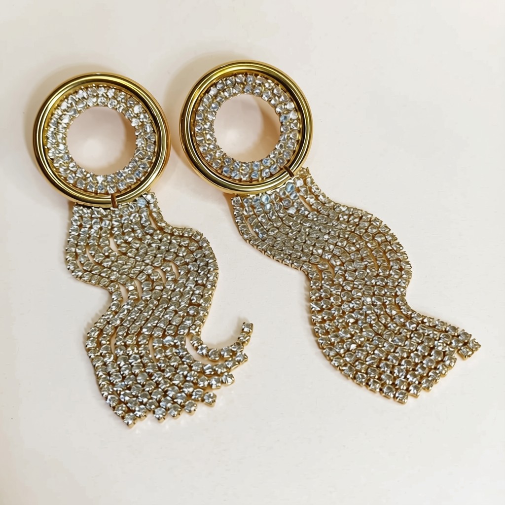 Crystal Tassel Dangler Earrings for Women | Premium Artificial Earrings