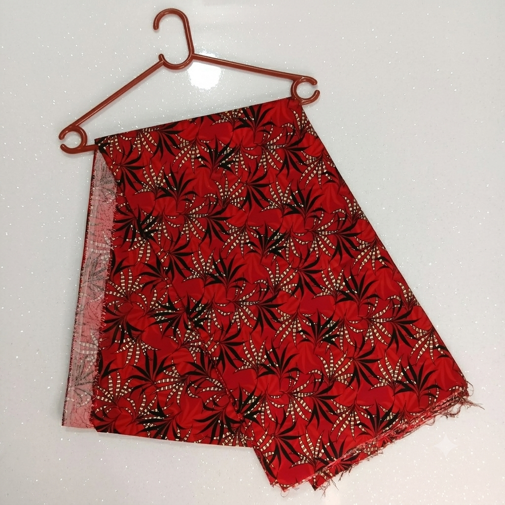 Red Leaf Print Cotton Unstiched 2-Piece Suit from Pakistan